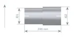 Pipe Adaptor ID/ID=60.5/76.7 L=200, ALU